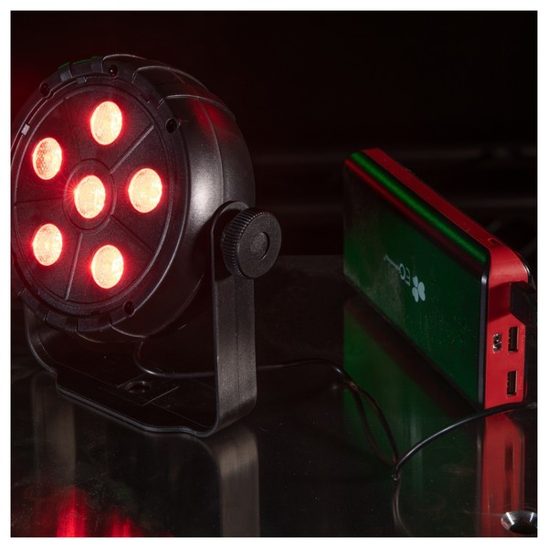 Eurolite LED PK-3 USB TCL Spot, Stage Preview Angled Left Lit Red