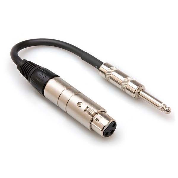 Hosa Impedance Transformer, XLR3F to 1/4 in TS, 6 in