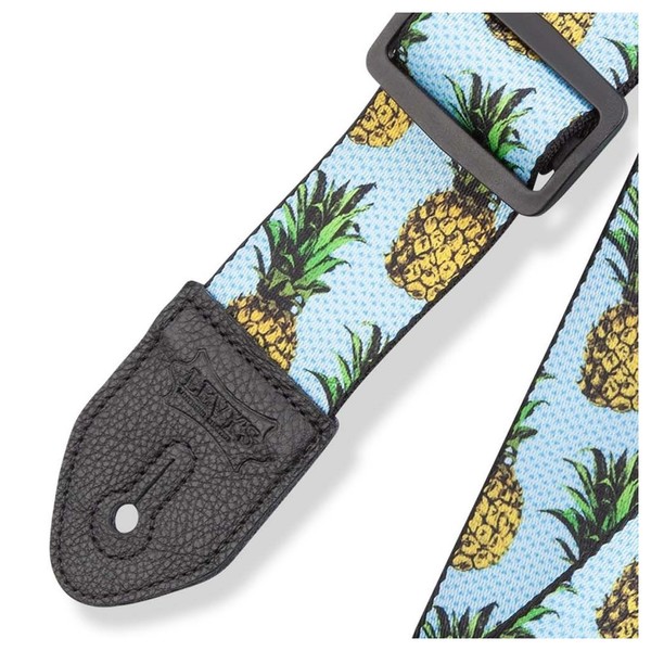 Levy's Prints Polyester w/ Leather Ends 2" Fruit Salad, Pineapple - Leather Ends View