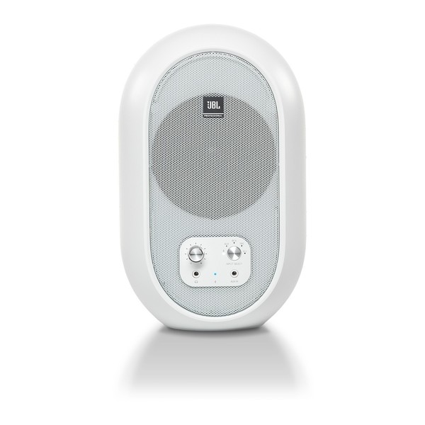 JBL 104-BT Bluetooth Reference Monitors, White, Master Monitor Front View