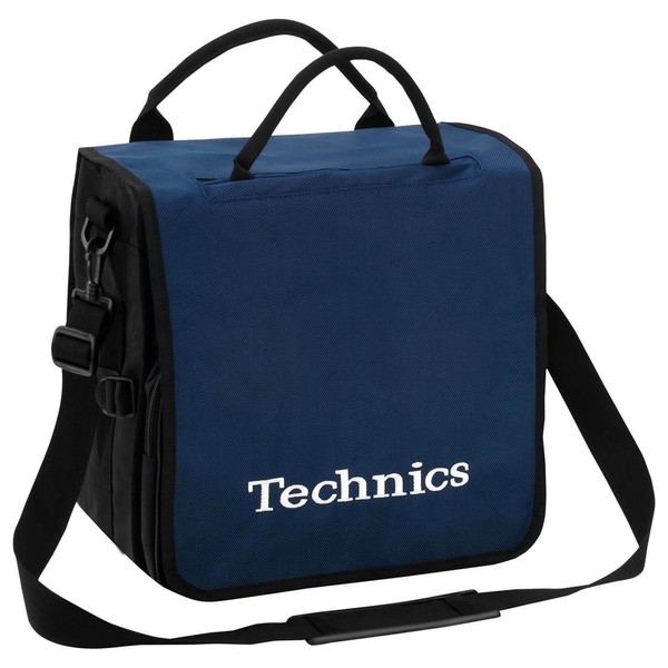 Technics Record Bag (Blue White Logo) - Angled
