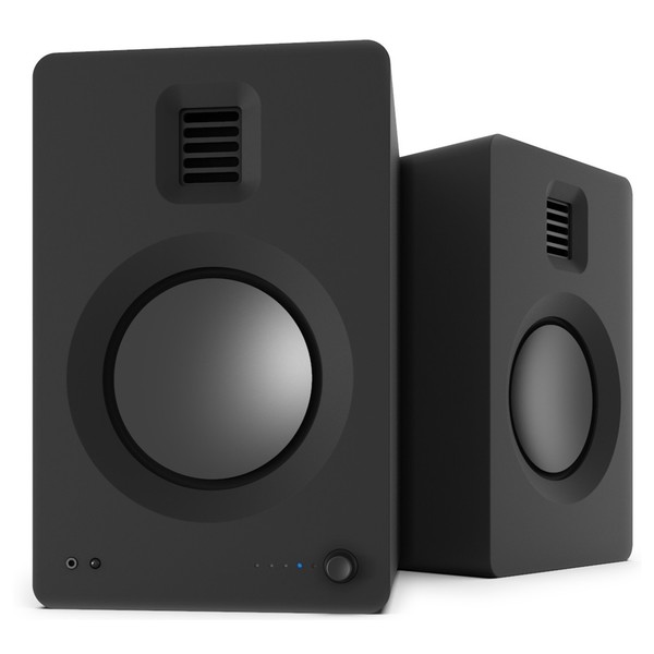 Kanto TUK Powered Bookshelf Speakers - Matte Black - Front