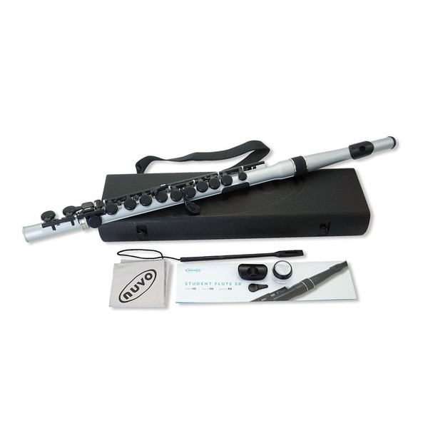 Nuvo Student Flute Outfit, Metallic Silver, Outfit
