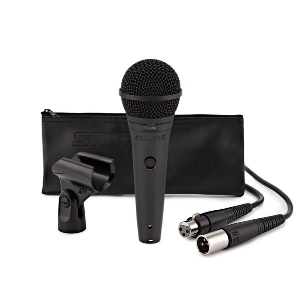 Shure PGA58 Cardioid Dynamic Vocal Microphone with XLR Cable - Full Package 