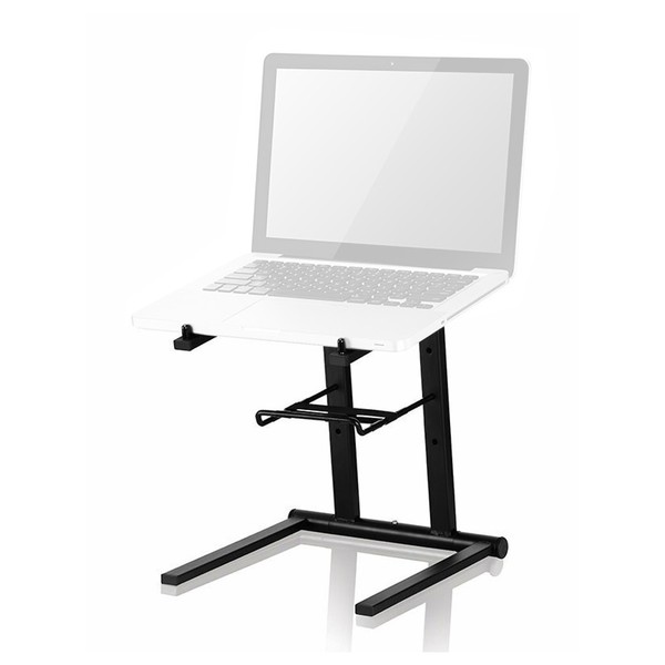 Antoc L1 Laptop Stand (Black)  Angled with laptop (Laptop Not Included)
