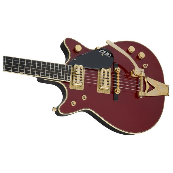 Gretsch G6131T-62 Vintage Select 62 Jet Bigsby, Vintage Firebird Red - body left