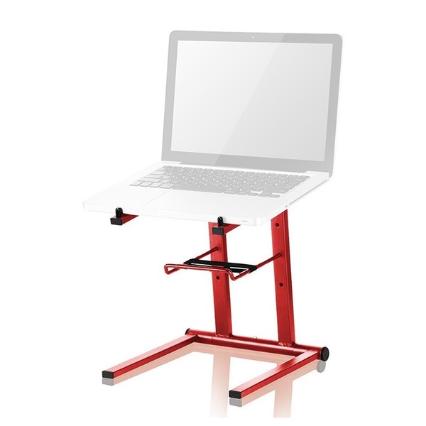 Antoc L1 Laptop Stand, Red - Angled with laptop (Laptop Not Included)