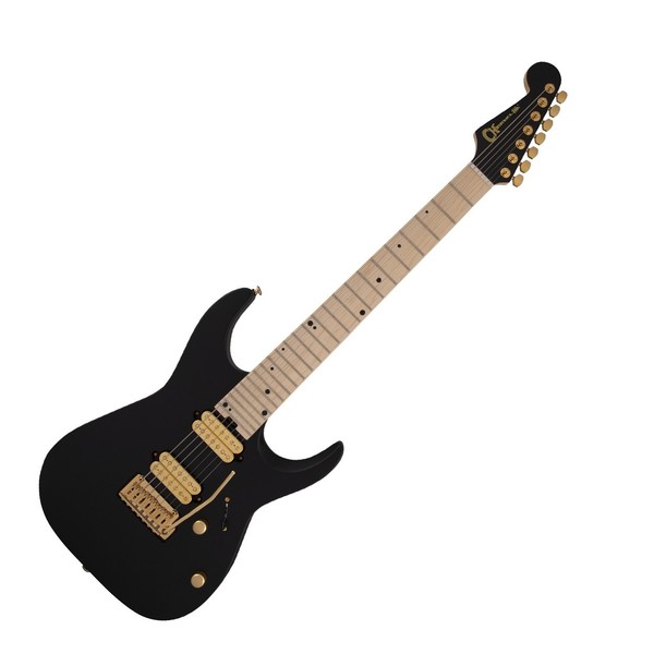 Charvel Pro Mod Angel Vivaldi DK247 2PT HH, Satin Black, Front Full Body Angled Right