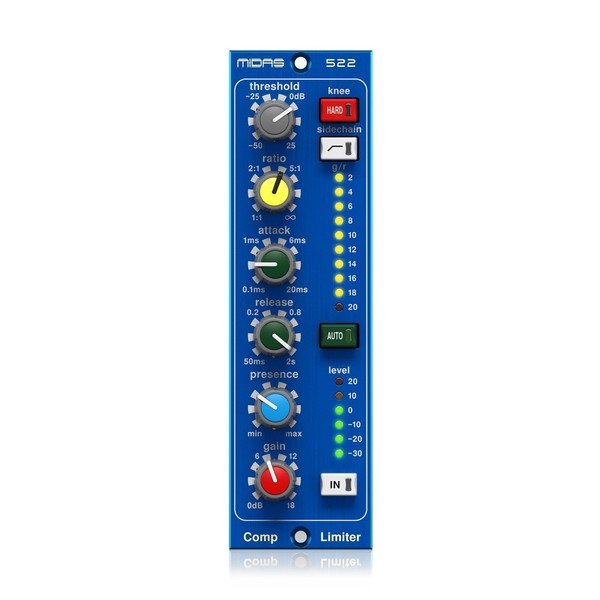 Midas 522 V2 Compressor Limiter Module, Front