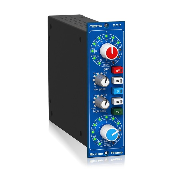 Midas 502 V2 Microphone Preamplifier Module, Front Angled Right