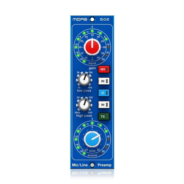 Midas 502 V2 Microphone Preamplifier Module, Front