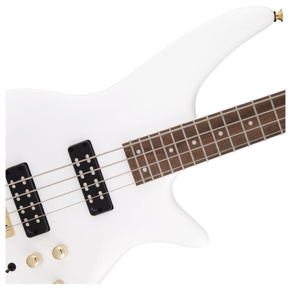 Jackson JS3 Spectra IV Bass, Snow White Gold - close up