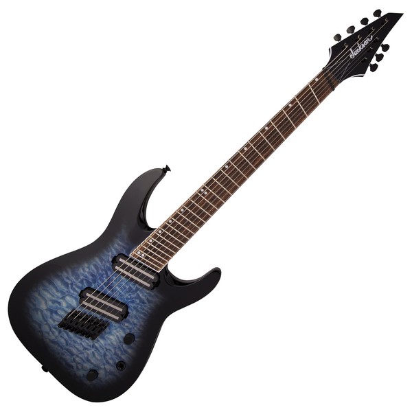 Jackson SLATX7 QM Multi-Scale 7-String, Trans Blue Burst - front