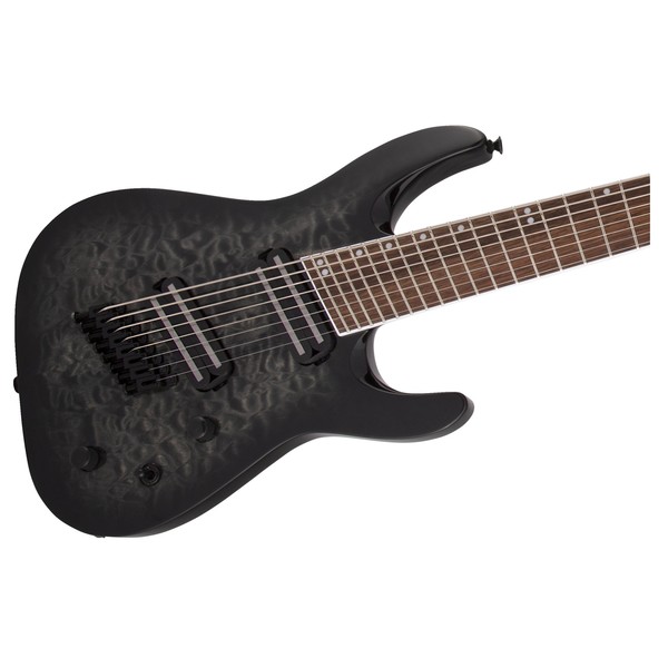 Jackson SLATXF8 QM Multi-Scale 8-String, Trans Black Burst - body