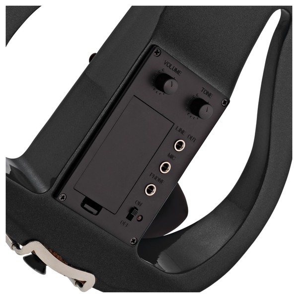 Stagg Shaped Electric Violin Outfit, Metallic Black