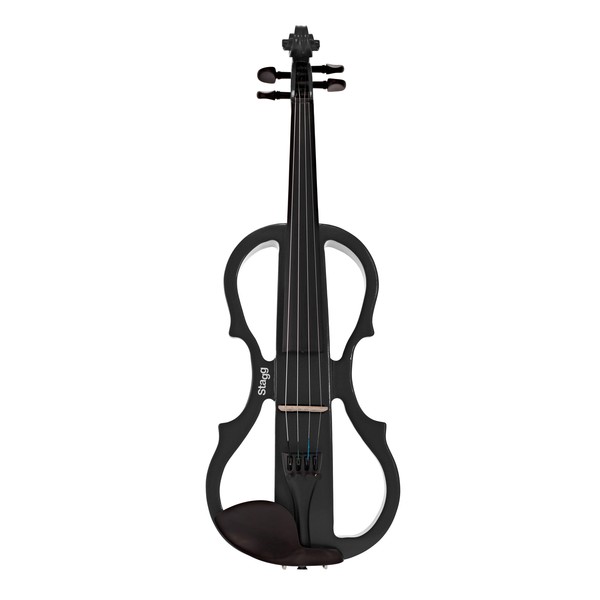 Stagg Shaped Electric Violin Outfit, Metallic Black