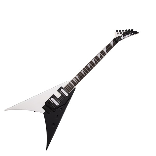 Jackson Pro King V Two Face, Black & White, Front Angled Right