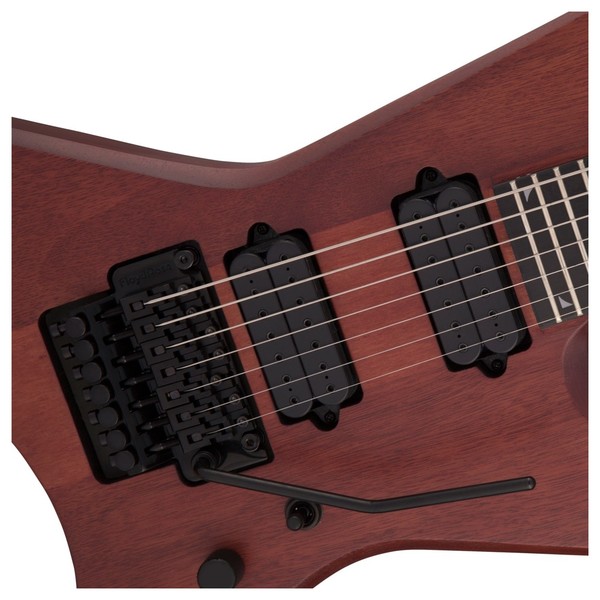 Jackson Pro Dave Davidson Warrior 7-String, Walnut Mahogany, Front Body Closeup