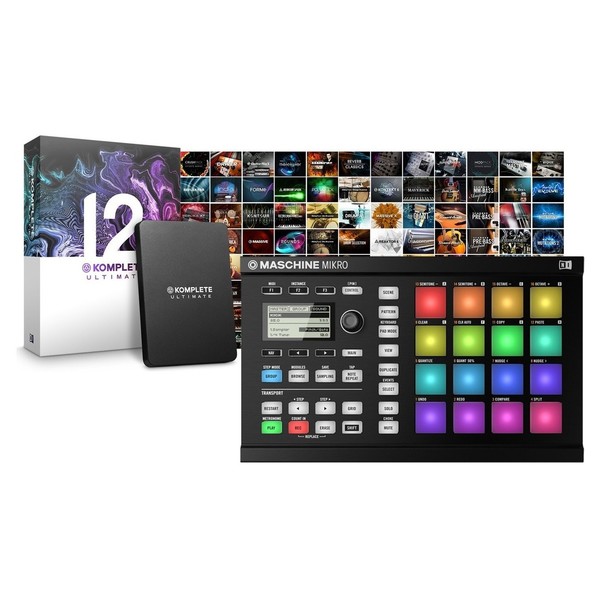 Native Instruments Maschine Mikro MK2 (Black) with Komplete 12 Ult - Full Bundle