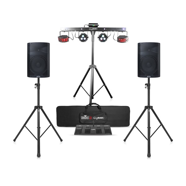 Alto TS312 Speaker Bundle with Chauvet DJ GigBAR 2, Front