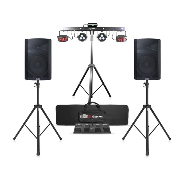 Alto TS315 Speaker Bundle with Chauvet DJ GigBAR 2, Front