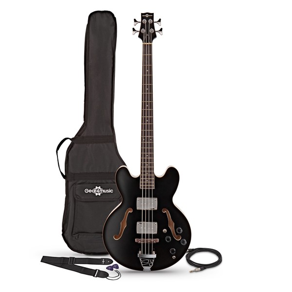 San Francisco Semi Acoustic Bass by Gear4music, Black