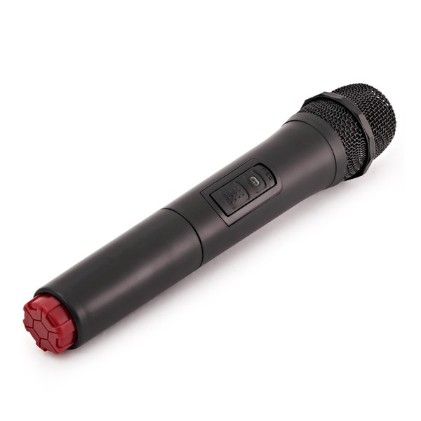 SubZero SZPA-P12 Portable PA with Bluetooth + Wireless Mics, Single Mic Laid Down