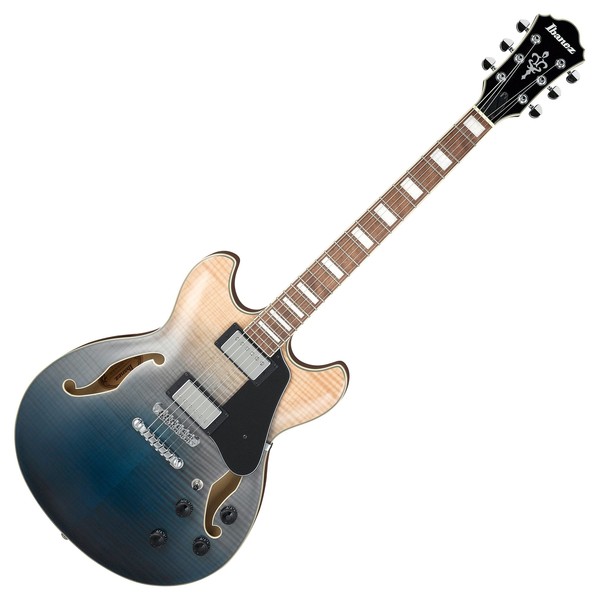 Ibanez AS73FM Artcore, Transparent Indigo Fade - front