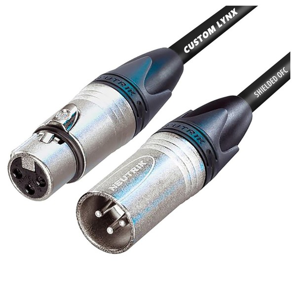 Custom Lynx Tour Grade Quality, Neutrik XLR to XLR Mic Cable, 1m - Main