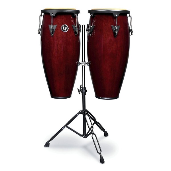 LP Aspire 10" & 11" Congas with Double Stand, Dark Wood