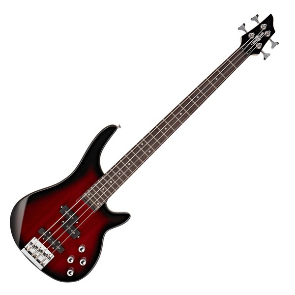 Chicago Bass Guitar by Gear4music, Trans Red Burst