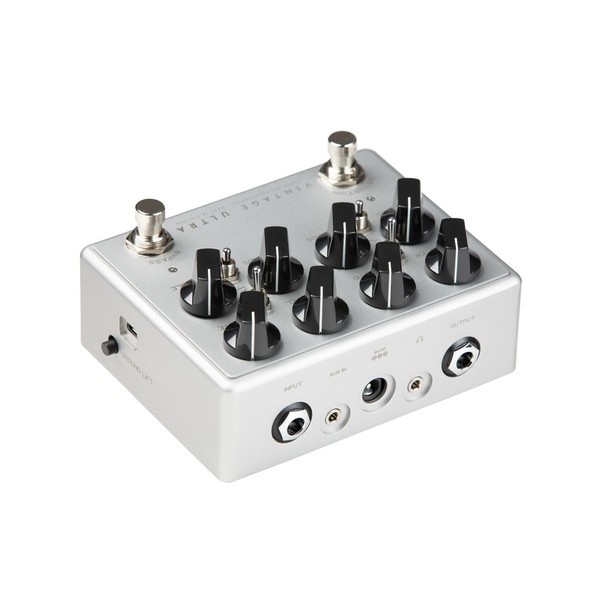 Darkglass Vintage Ultra V2 AUX Bass Preamp Pedal, Rear Angled Left