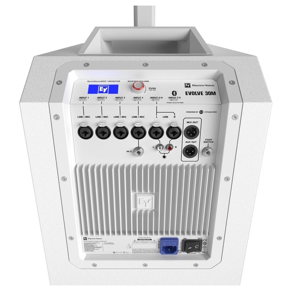 Electro-Voice Evolve 30M Column PA System, White, Subwoofer Rear