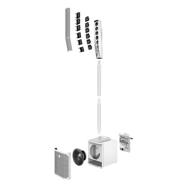 Electro-Voice Evolve 30M Column PA System, White, Front Exploded Component View