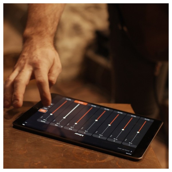 Electro-Voice Evolve 30M Column PA System, White, Lifestyle App on Tablet Usage Preview