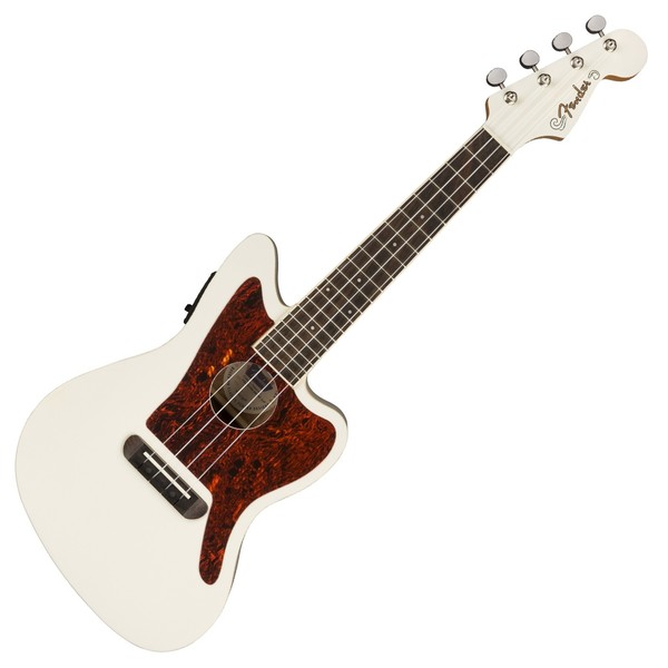 Fender Fullerton Jazzmaster Ukulele, Olympic White - front