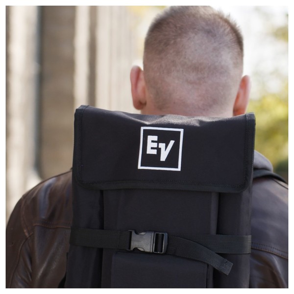 Electro-Voice Evolve 30M Column PA System, White, Lifestyle Backpack 1