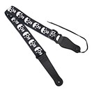 Guitar Strap by Gear4music, Black Skulls