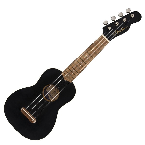 Fender Venice Soprano Ukulele WN, Black - Front