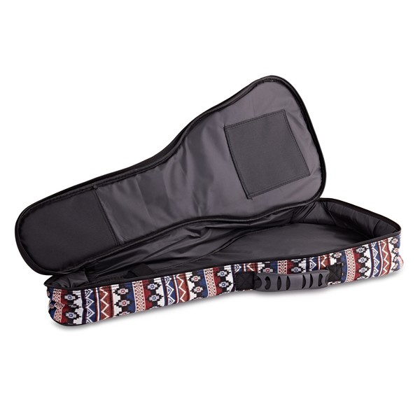 Ukulele Tenor Premium Gigbag By Gear4music, Aztec open angled