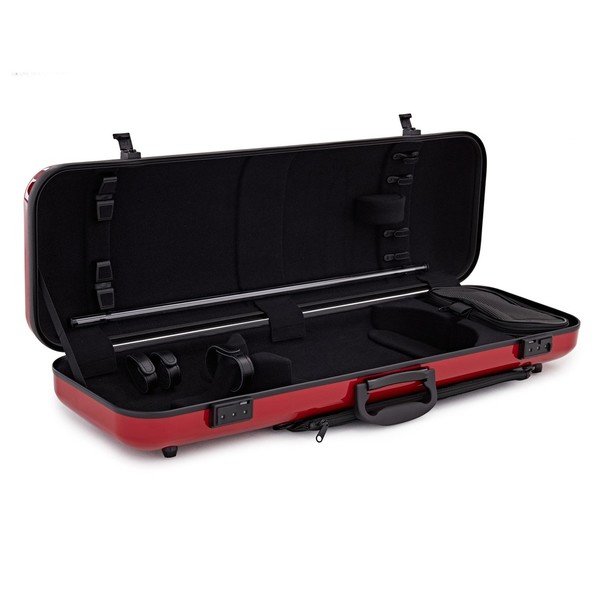 Gewa Air 2.1 Oblong Violin Case, Red Gloss, Open 2