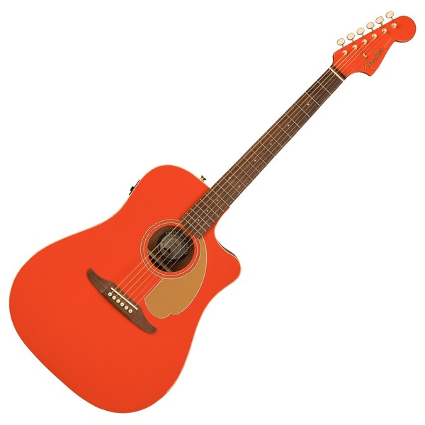 Fender LTD Redondo Player Electro Acoustic, Fiesta Red - Front View