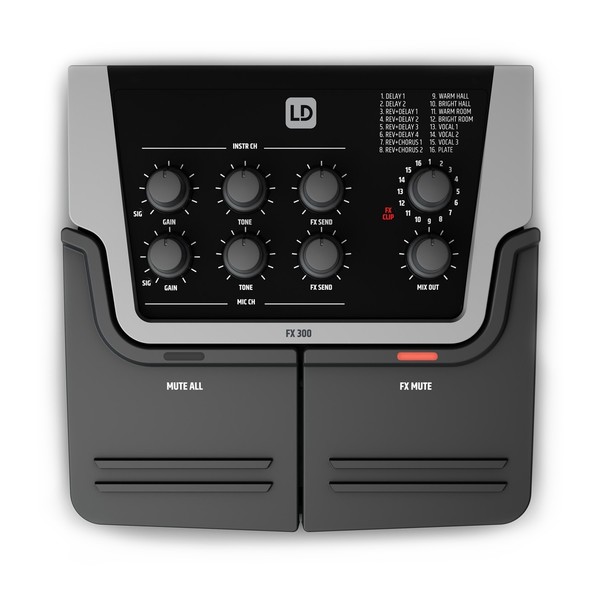LD Systems FX 300 Vocal Effects Pedal, Top