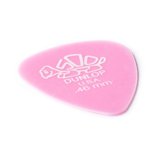Dunlop 0.46mm Del 500 Pick, Light Pink, Players Pack of 12 - tilt