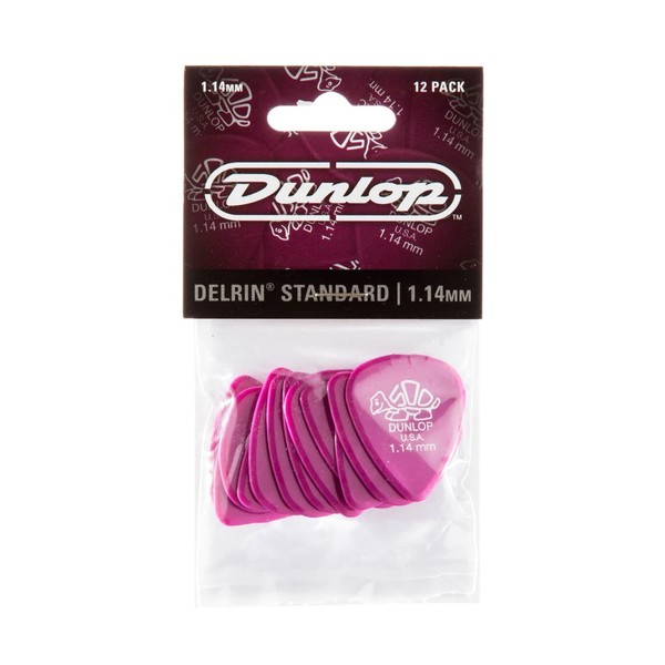 Dunlop 1.14mm Del 500, Magenta, Players Pack of 12 - pack