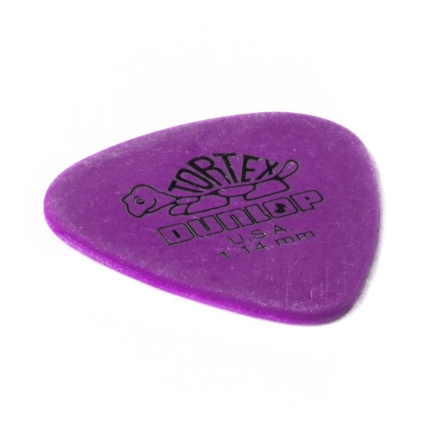 Dunlop 1.14mm Tortex Standard Pick, Purple, Players Pack of 12 - tilt