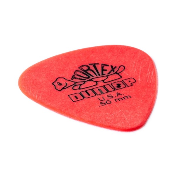 Dunlop 0.50mm Tortex Standard Pick, Red, Players Pack of 12 - slant