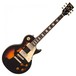 Vintage V100 Icon, Distressed Black Over Sunburst