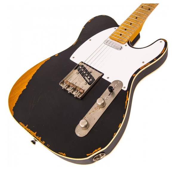 ヴィンテージ風エレキギター ブラック Vintage Icon V59 Vintage V59 ICON Electric Guitar ~ Distressed Black