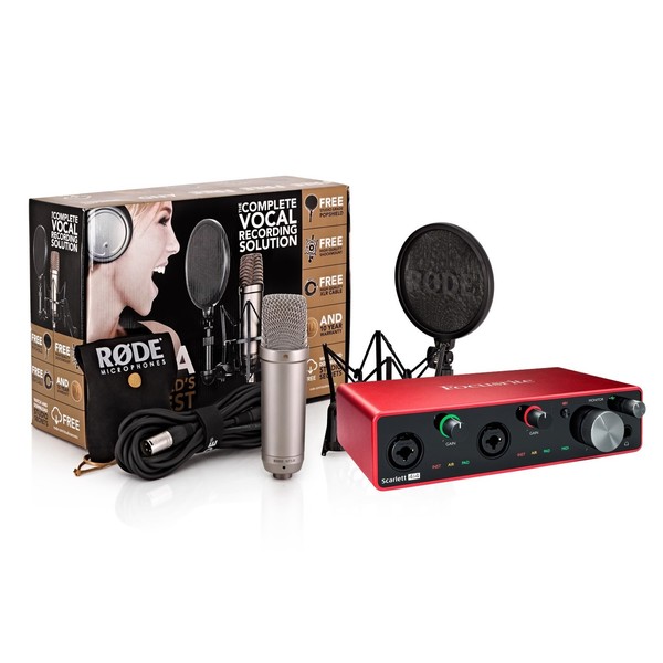 Focusrite Scarlett 4i4 (3rd Gen) with Rode NT1-A Microphone - Full Bundle